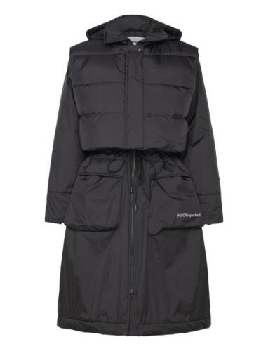 Warm Rain Jacket Topattu Pitkä Takki Black H2O Fagerholt