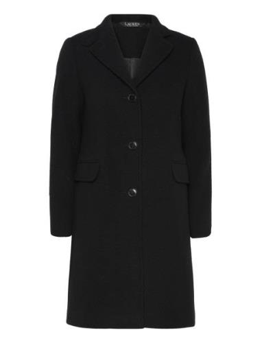 Wool-Blend Herringb Coat Villakangastakki Pitkä Takki Black Lauren Ral...