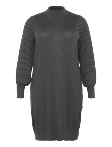 Kclini Knit Dress Polvipituinen Mekko Black Kaffe Curve