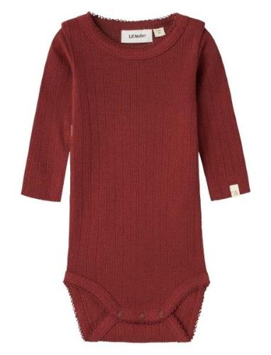 Nbfrachel Nes Ls Slim Body Hea Lil Bodies Long-sleeved Red Lil'Atelier