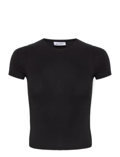 Slim Fitted Tshirt Tops T-shirts & Tops Short-sleeved Black Weekday