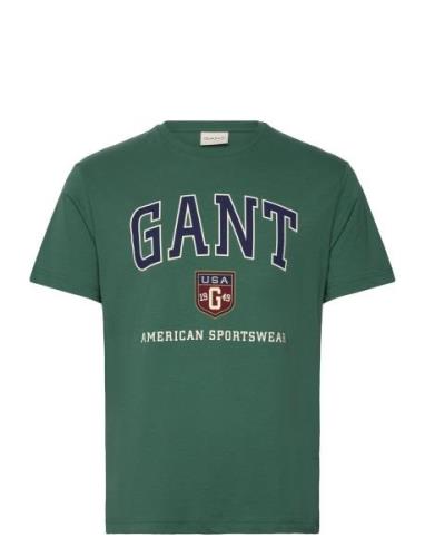 Graphic T-Shirt Tops T-shirts Short-sleeved Green GANT