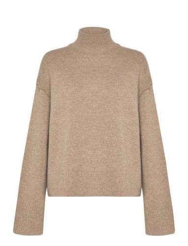 Wool Turtleneck Tops Knitwear Turtleneck Beige Weekday