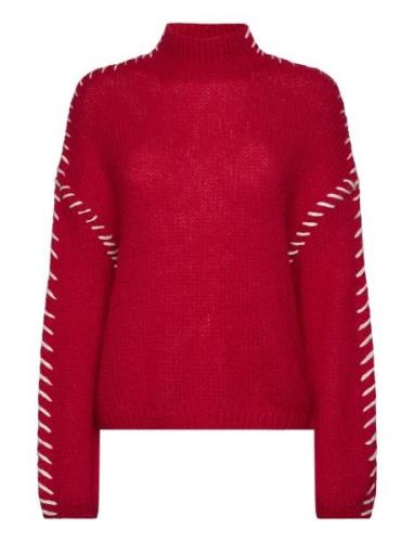 Vichoca New L/S Knit Pullover Tops Knitwear Turtleneck Red Vila