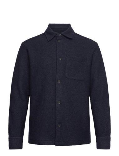 Kaleb Overshirt Tops Overshirts Navy Les Deux