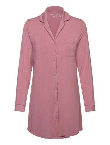 Shirtdress Ls Jersey Essential Yöpaita Pink Hunkemöller