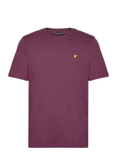 Plain T-Shirt Tops T-shirts Short-sleeved Burgundy Lyle & Scott