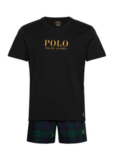 Cotton-Sle-Set Pyjama Black Polo Ralph Lauren Underwear