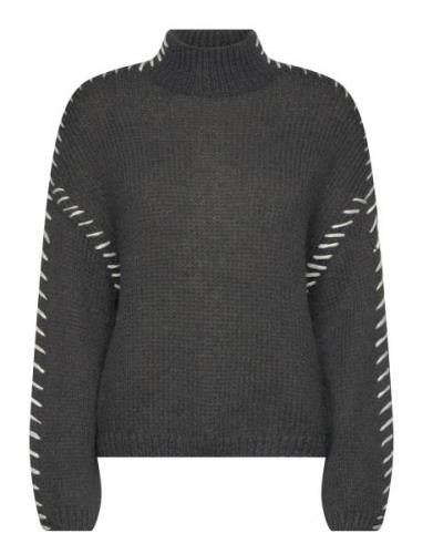 Vichoca New L/S Knit Pullover Tops Knitwear Turtleneck Grey Vila