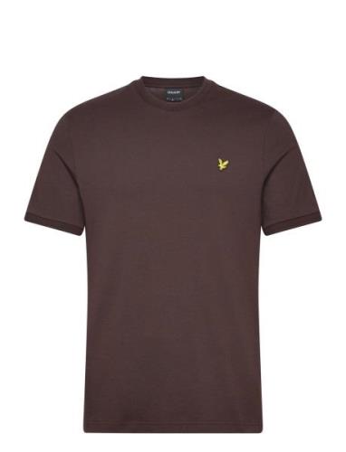 Ottoman Tipped T-Shirt Tops T-shirts Short-sleeved Brown Lyle & Scott