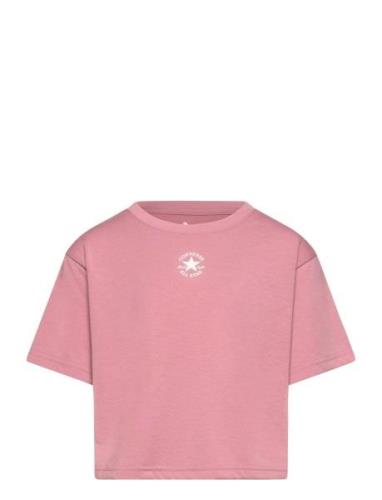 Kt-S/S Knit Top Sport T-shirts Short-sleeved Pink Converse