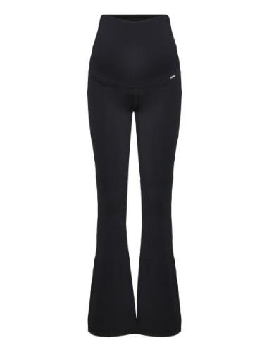 Ribbed Seamless Flare Maternity Tights Sport Running-training Tights B...