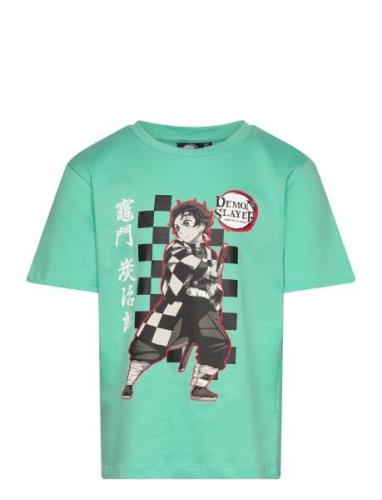 Tshirt Tops T-shirts Short-sleeved Green Demon Slayer