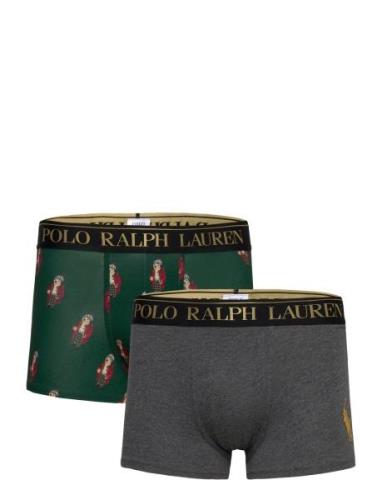 Stretch Cotton Trunk 2-Pack Bokserit Green Polo Ralph Lauren Underwear