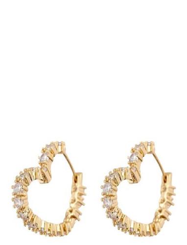 Diamond Heart Bijoux Hoops- Gold Accessories Jewellery Earrings Hoops ...