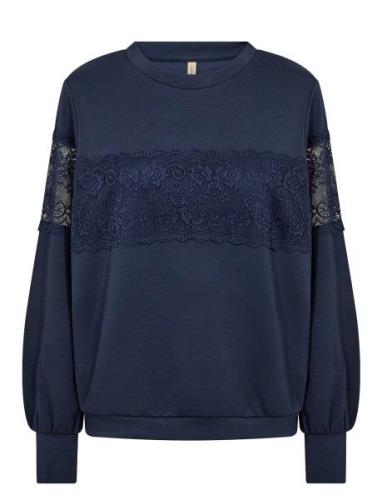 Sc-Banu Tops Sweat-shirts & Hoodies Sweat-shirts Navy Soyaconcept