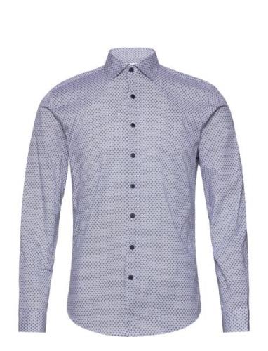 Aop Superflex Shirt L/S Tops Shirts Casual Blue Lindbergh