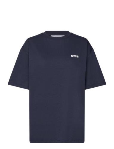 Smaustin Boxy Ss T-Shirt Tops T-shirts Short-sleeved Navy Svea