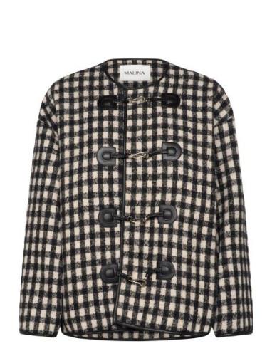 Lou Checkered Wool Blend Jacket Villakangastakki Black Malina