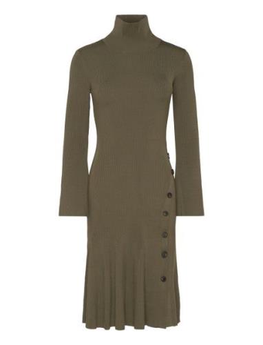 Polly Knitted Midi Dress Polvipituinen Mekko Khaki Green Malina