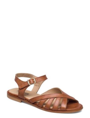 Sandals - Flat - Open Toe - Op Matalapohjaiset Sandaalit Brown ANGULUS