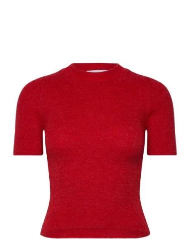 Short Sleeve Sweater Tops Knitwear Jumpers Red Mango