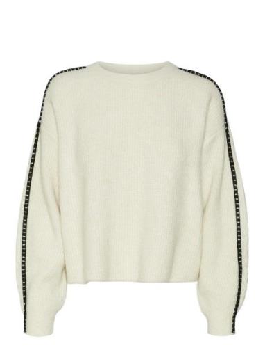 Vmzora Ls O-Neck Pullover Ga Tops Knitwear Jumpers Cream Vero Moda