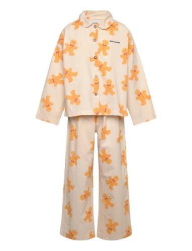 Gingerbread All Over Lounge Set Pyjamasetti Pyjama Cream Bobo Choses