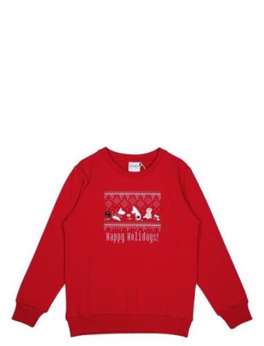 Happy Holidays Tröja Tops Knitwear Pullovers Red MUMIN