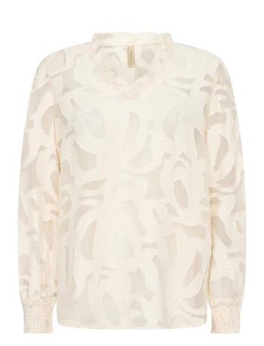 Sc-Ibi Tops Blouses Long-sleeved Cream Soyaconcept