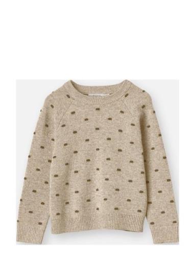 Benna Dot Pullover Tops Knitwear Pullovers Beige Fliink