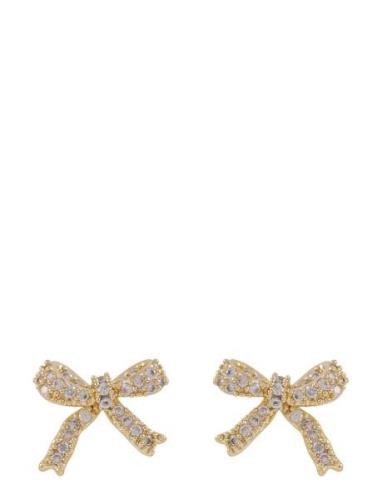 Stina Bow St Ear G/Clear - Accessories Jewellery Earrings Studs Gold S...