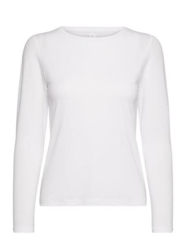 Modal Longsleeved T-Shirt Tops T-shirts & Tops Long-sleeved White CCDK...