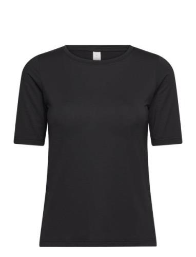 Modal Shortsleeved T-Shirt Tops T-shirts & Tops Short-sleeved Black CC...