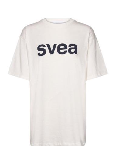 Smaustin Boxy Logo Ss T-Shirt Tops T-shirts Short-sleeved White Svea