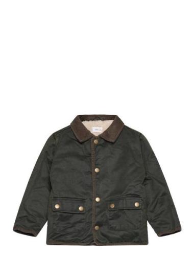 Waxed-Effect Parka With Sheepskin Interior Ohut Takki Kuoritakki Green...