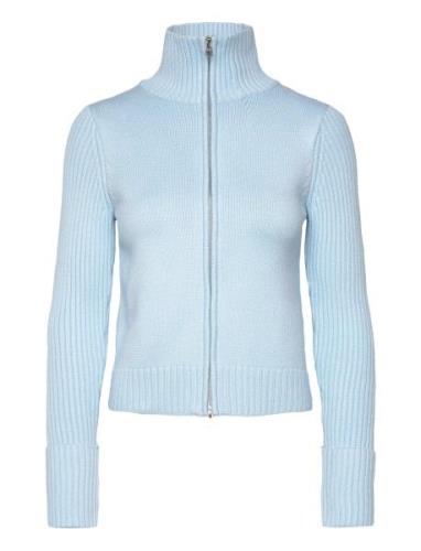 Zip Cardigan Tops Knitwear Cardigans Blue Weekday