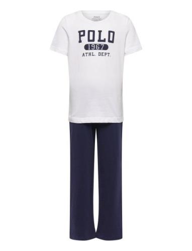 Sl-Sleepwear Pyjamasetti Pyjama White Polo Ralph Lauren