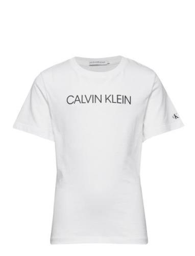 Institutional T-Shirt Tops T-shirts Short-sleeved White Calvin Klein