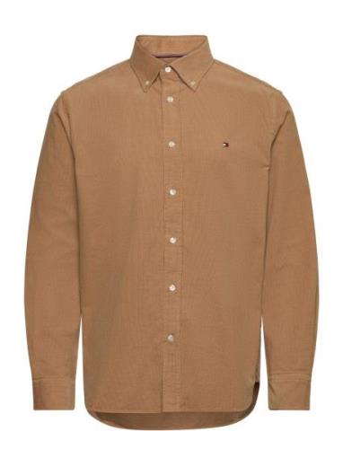 Solid Corduroy Rf Shirt Tops Shirts Casual Brown Tommy Hilfiger