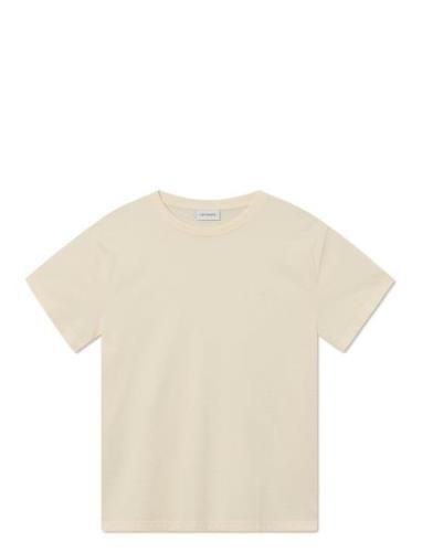 Crew T-Shirt Tops T-shirts Short-sleeved Cream Les Deux