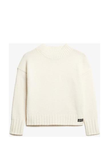 Essential Mock Neck Jumper Tops Knitwear Jumpers Cream Superdry