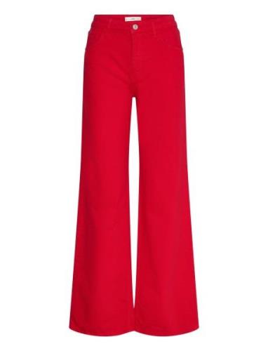 High Waist Straight Jeans Bottoms Jeans Straight-regular Red Mango