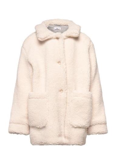 Shearling-Effect Coat Takki Cream Mango