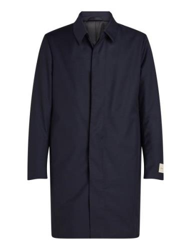 Travel Twill Tech Wool Carcoat Ohut Pitkä Takki Navy Calvin Klein