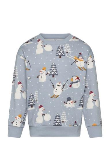 Sweater Snowman Story Tops Sweat-shirts & Hoodies Sweat-shirts Blue Li...