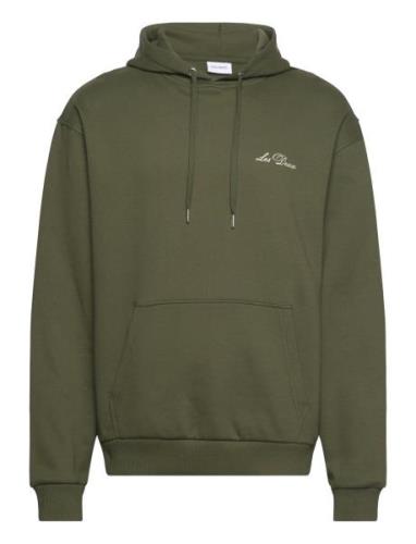 Crew Hoodie Tops Sweat-shirts & Hoodies Hoodies Green Les Deux