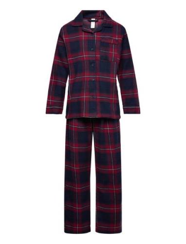 Pyjamas Set Flannel Pyjamasetti Pyjama Navy Lindex