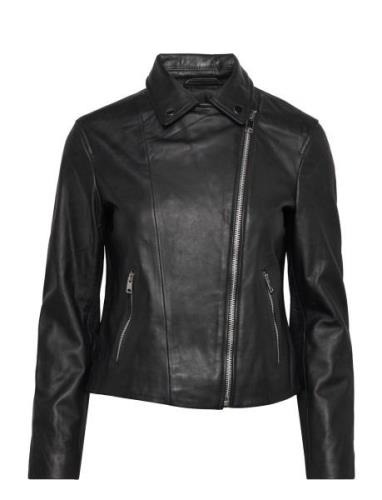 Leather Biker Jacket Nahkatakki Black Mango