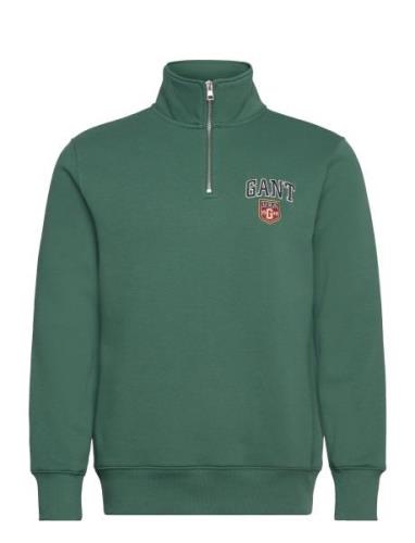 Graphic Half Zip Tops Sweat-shirts & Hoodies Sweat-shirts Green GANT